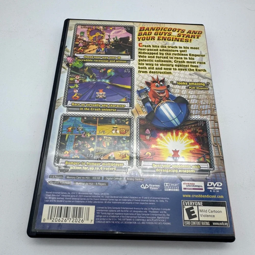 Crash Nitro Kart Sony‎ PlayStation 2 PS2 Greatest Hits CIB Complete With Manual